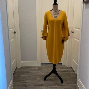 Womens dress, mustard color, never worn, tag still attached, size 10